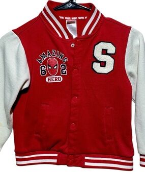 Kids Marvel Spider-Man 'Amazing Hero' Varsity Jacket Size 6